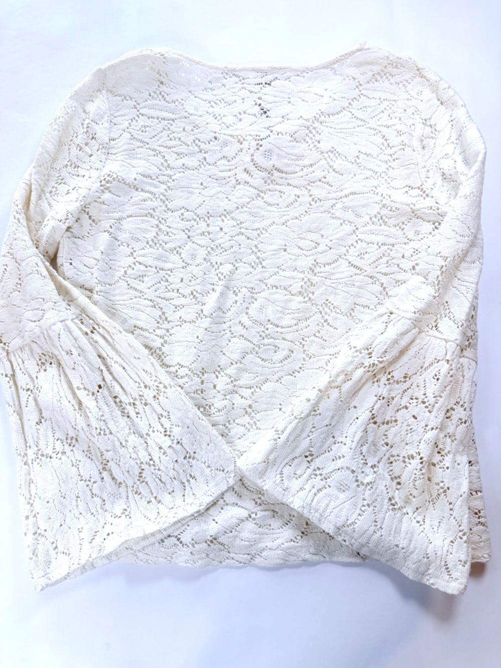 Chico's White Lace Bell-Sleeve Blouse - Picture 5 of 9